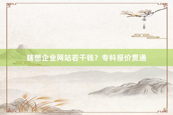 瞎想企业网站若干钱？专科报价贯通